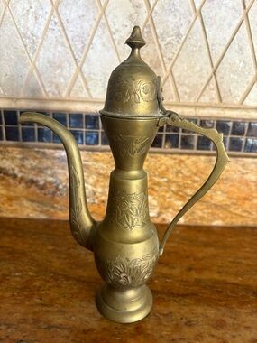 Vintage Brass Decorative Ewer Pitcher